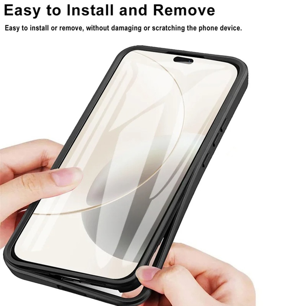 Set 360: Husa cu folie integrata pentru Honor X5c Plus Protectie 360 fata / spate - negru
