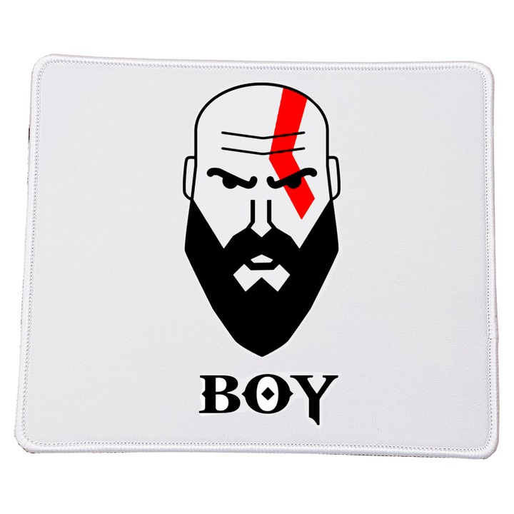Mousepad God of War No.3, 23x20cm, suprafata neteda, baza din cauciuc antiderapant