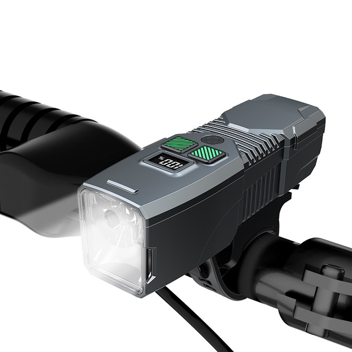 Durabilitate 1200lm Lumina impermeabila pentru bicicleta Lumina pentru incarcare Navetisti Lumina pentru bicicleta pe timp de noapte Calatorie in aer liber