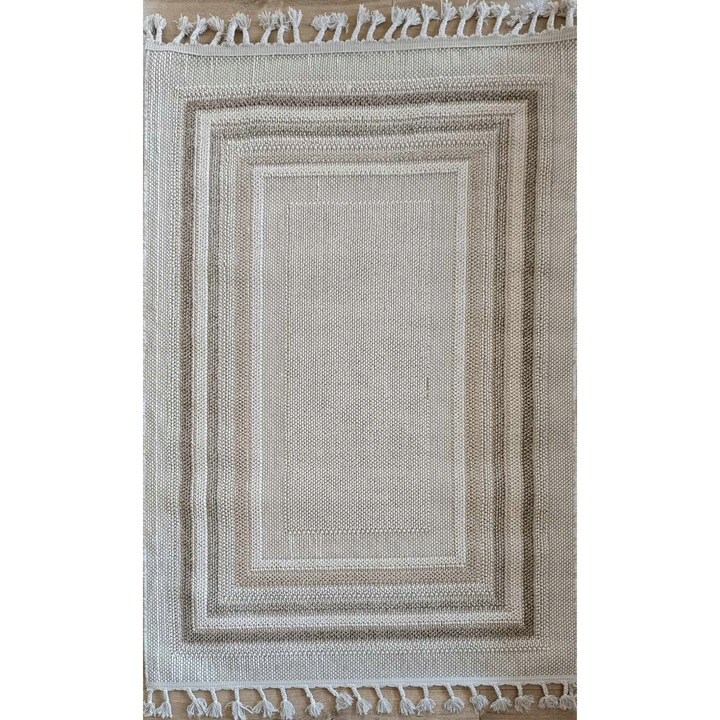 Covor, Evel, UTO32, Din Sfoara, Stil Boho, 120x170 cm, Exterior-Interior, Material 100% Polipropilen, Forma Dreptunghiulara, Tip Bucle, Gramaj Aproximativ 1500 g/m², Bej Crem