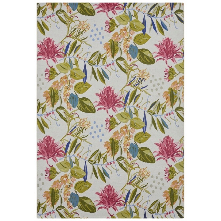 Covor Senil, Hanse Home, Model Floral, 80x165 cm, Material Acril, Bumbac, Poliester, Spate Antiderapant Din Cauciuc, Certificat Oeko-Tex Standard 100, Tip Tesut Plat, Multicolor