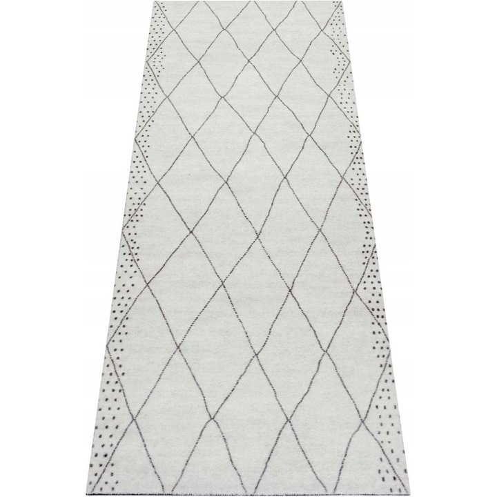 Covor, Zala Living, 45x150 cm, Material 100% Polipropilen, Spate Cauciuc Nitrilic, Antiderapant, Certificat Oeko-Tex Standard 100, Grosime 5 mm, Crem-Gri