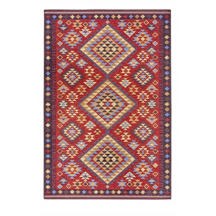 Covor Oriental, Villeroy & Boch, 120x180 cm, Material 30% Poliester, 70% Polipropilen, Spate Din Latex, Forma Dreptunghiulara, Certificat Oeko-Tex Standard 100, Rosu