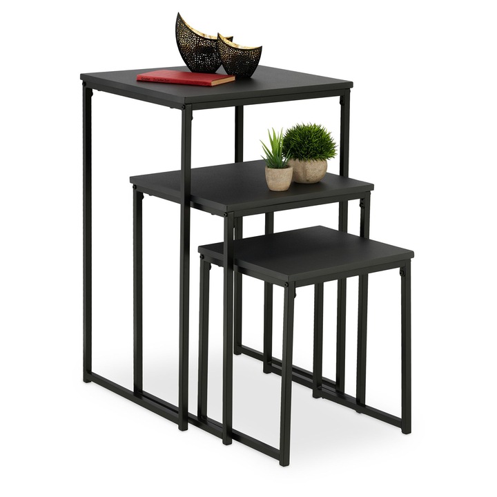 Комплект от 3 странични масички Relaxdays