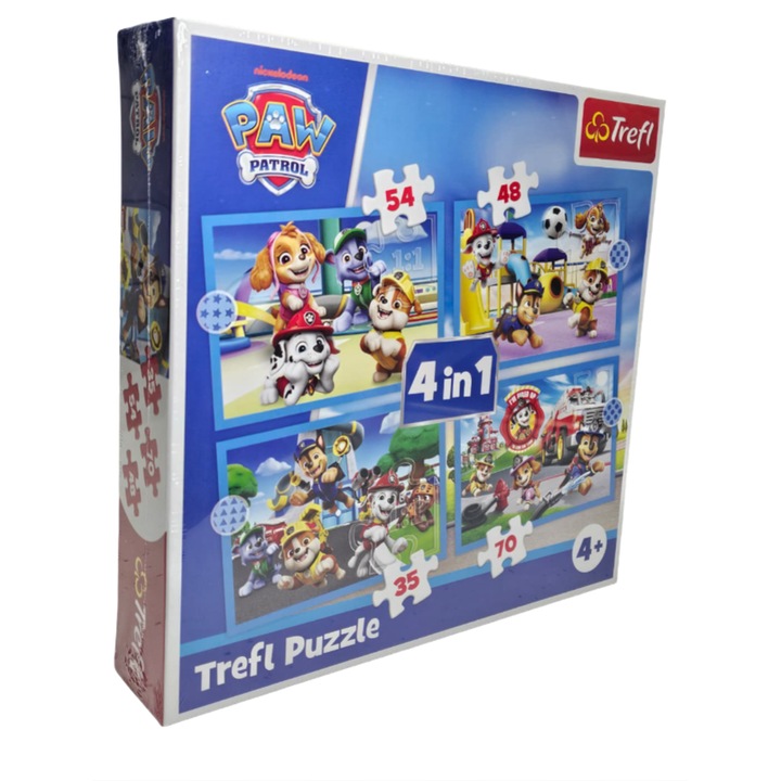 Puzzle Patrula Catelusilor salvatori, 207 piese, 4 in 1, 28x28 cm ambalaj, Unisex, joc educativ