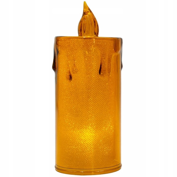 Arany dekoratív LED gyertya 10,5x5cm, Koopman, elemes, 1 darab