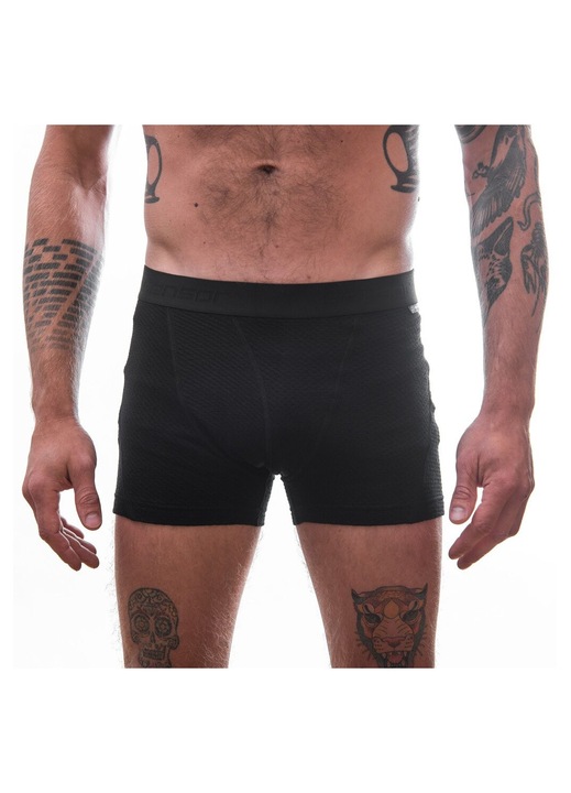 Boxeri barbati Sensor, negru, merino