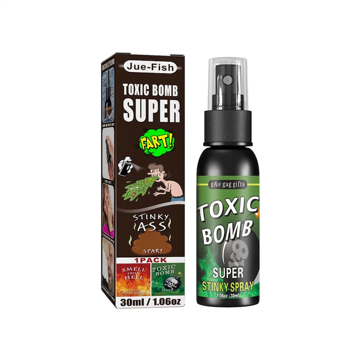 Spray pentru farse, ideal pentru farse, AjieQaQ, spray deodorant pentru farse, spray super colorat, jucarie pentru farse pentru adulti sau copii, articole pentru petreceri, Halloween, bomba mirositoare, 30 ml