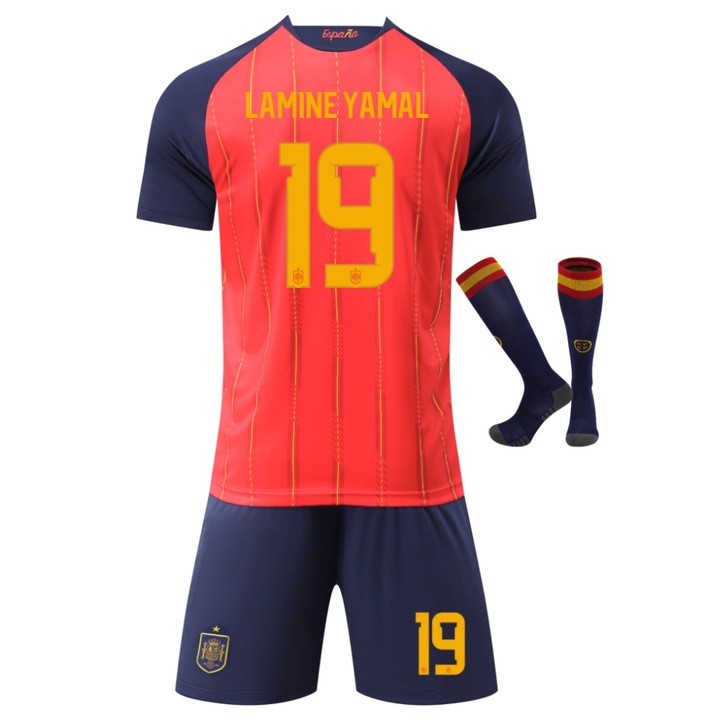 Echipament sportiv copii Darmowade Spania Yamal rosu set, Rosu