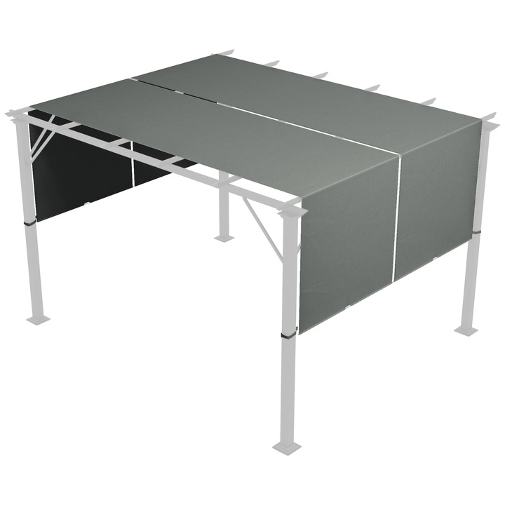 Outsunny Acoperire pentru Gazebo Pergola 3x3 m din Poliester cu Buzunare si Curele, 488x122 cm, Gri Antracit