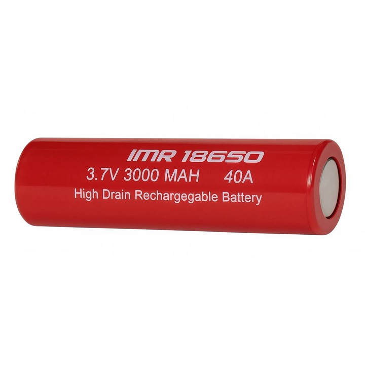 Acumulator IMR, pentru pachet, 3,7VDC, 3000mAh, 18650, Li-ion