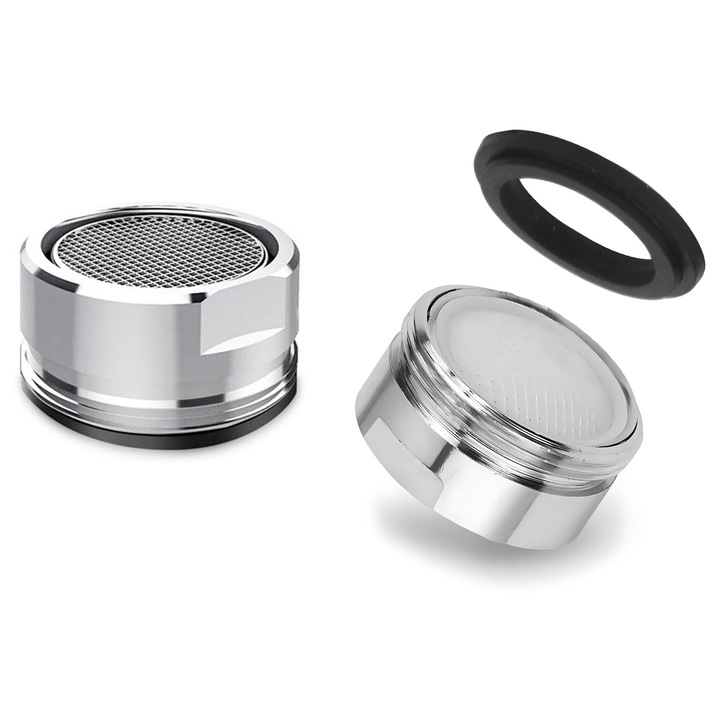 Set 2 aeratoare pentru baterie de baie, 24mm, din alama solida, cu garnituri, usor de instalat