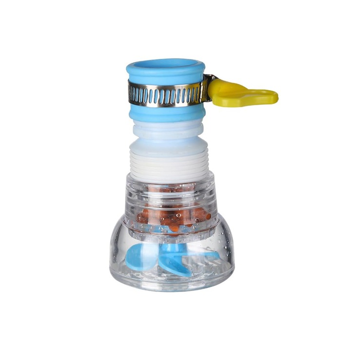Filtru apa pentru robinet, extensie robinet baie, set 2 bucati, ajustabil 360°, albastru