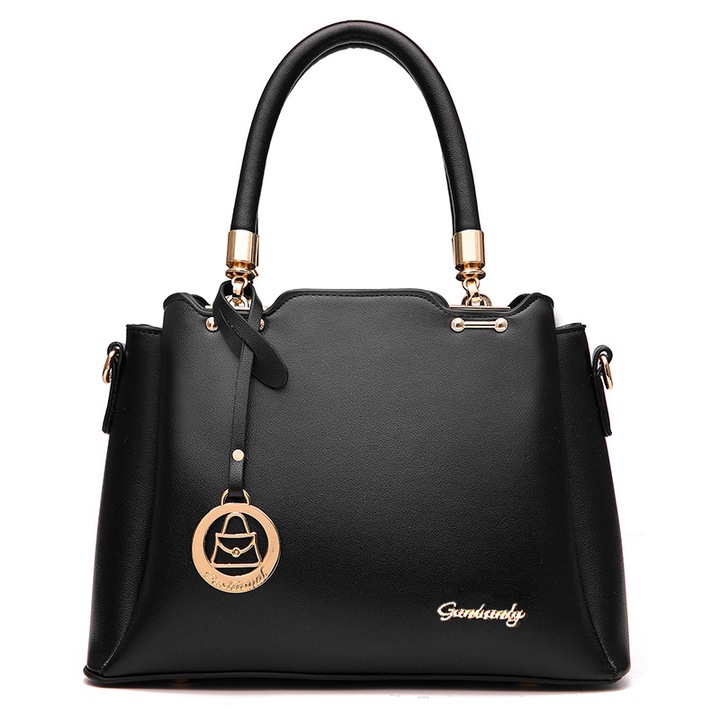 Női táska, PU bőr, többszínű, 28x20x13 cm, 3 rekesszel, állítható fogantyúval