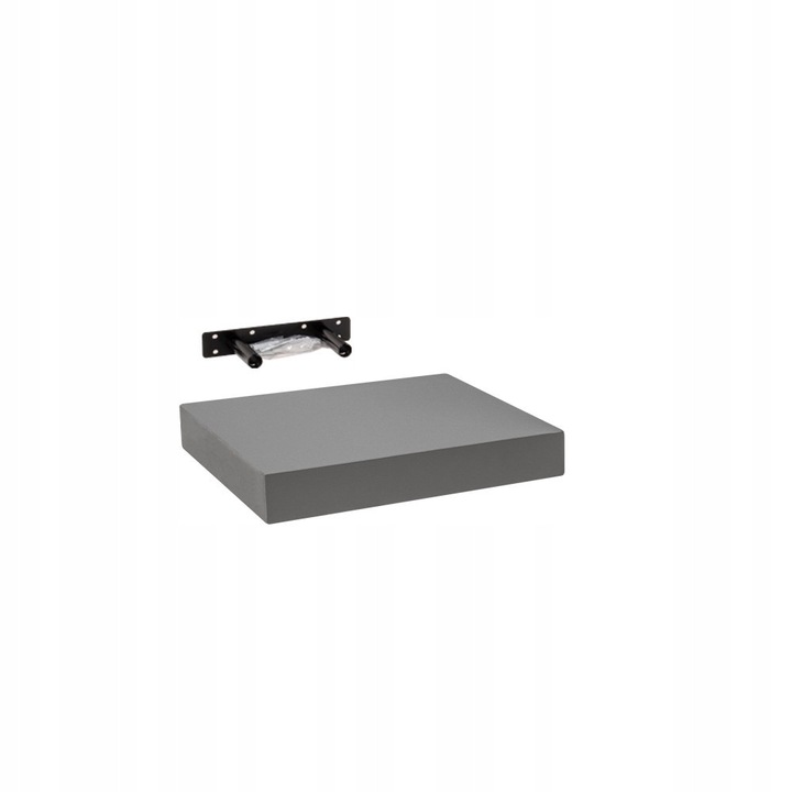 Raft De Perete Suspendat, INTEGRI, Model Fs, Montare Invizibila, Suporturi Ascunse In Raft, Calitate Inalta, Orificii De Montare Suplimentare, Capacitate Mare De Incarcare, Design Elegant, 23 x 23 cm, Gri