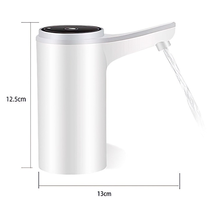 Pompa electrica apa, Bedee, Distribuitor cu incarcare USB, detasabil, convenabil pentru utilizare cu apa imbuteliata, portabil, ABS, Potrivit pentru casa, camping, birou si calatorii, Alb