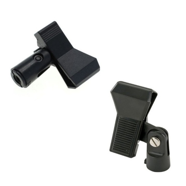 Set 2 suport microfon SkyTechs® nuca tip clip clema montabila pentru stativ brat pantografic diametru 13-28mm