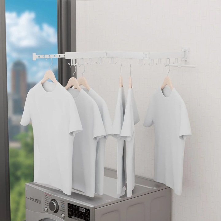 Fali ruhaszárító, Northix, alumínium, 3 szegmens, összecsukható