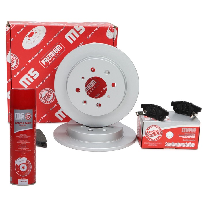 Féktárcsa és fékbetét készlet, Master Sport, hátsó, 239 mm, 4 furat, kopásérzékelővel, Honda Jazz III/IV