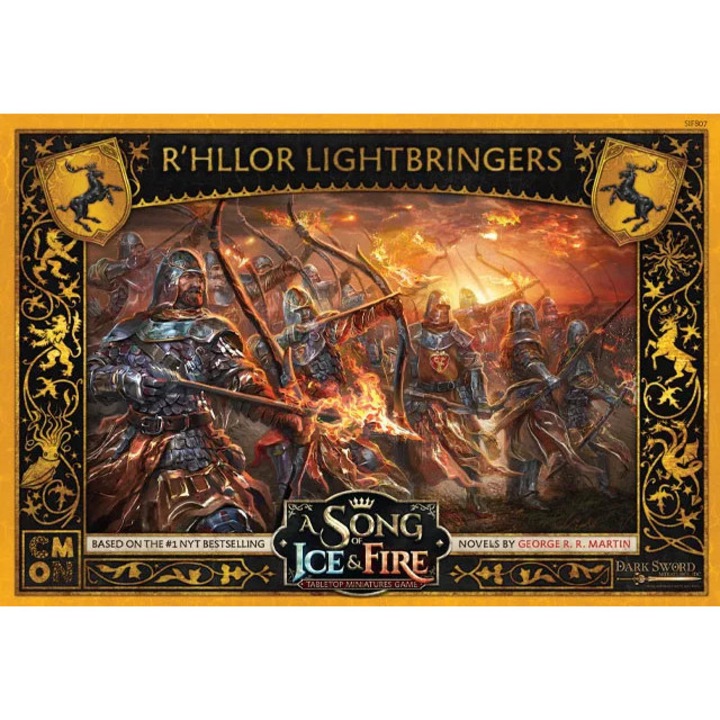 Extensie joc de societate, CMON, A Song of Ice & Fire - R'hllor Lightbringers, unitate arcasi Baratheon, miniaturi detaliate, multicolor