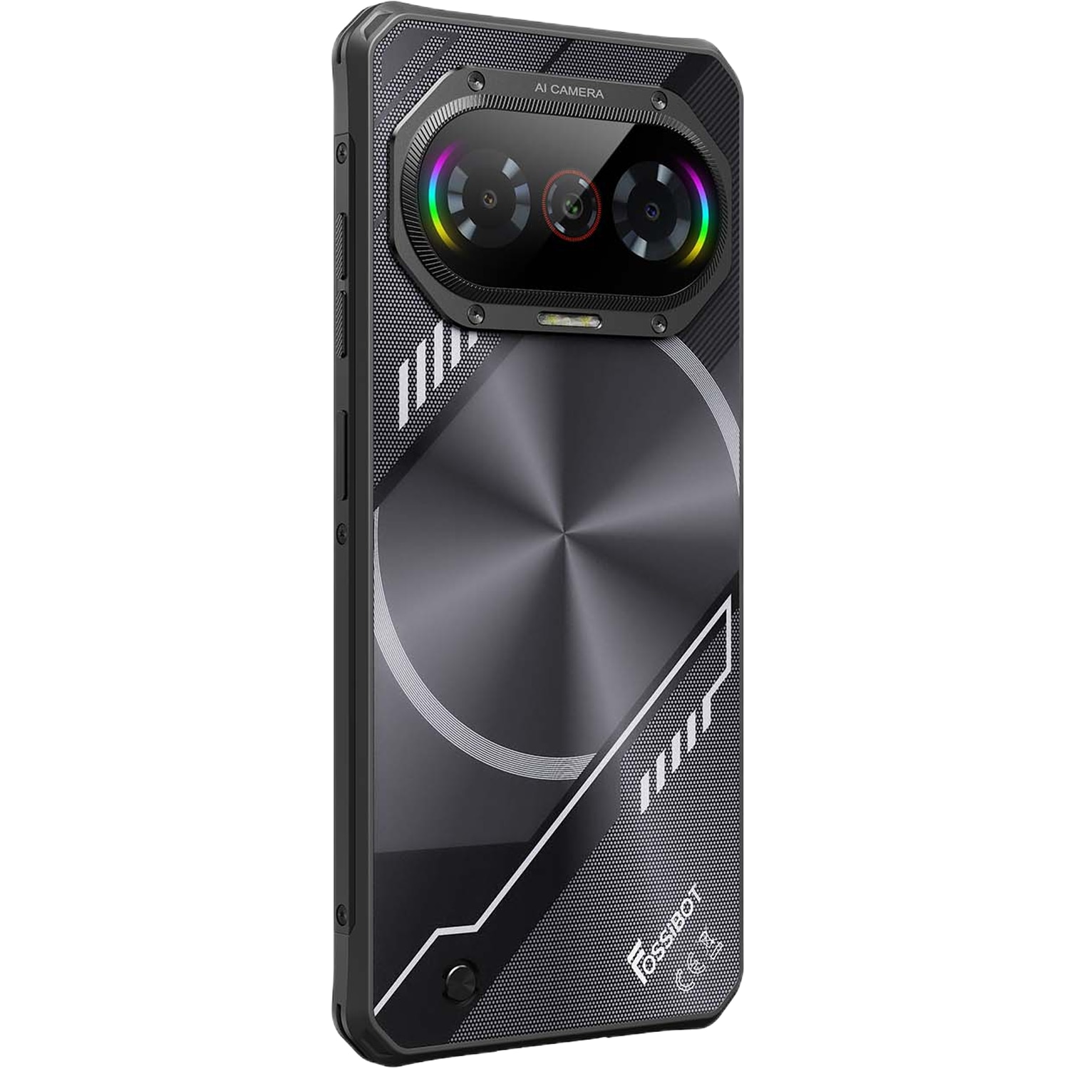 Telefon mobil FOSSIBOT F114, 4G, Dual SIM, Octa-Core, 6.75-inch IPS, 12GB RAM, 128GB, GPS, RGB Light, NFC, 5000mAh, IP68/IP69K, Android 15, Black