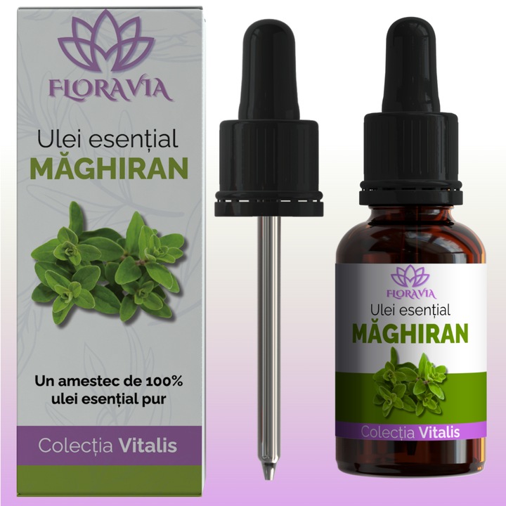 Ulei Esential Floravia, Maghiran, 10ml, 100% Pur si Natural, Relaxare Musculara, Sustine Somnul, Calmant Nervos