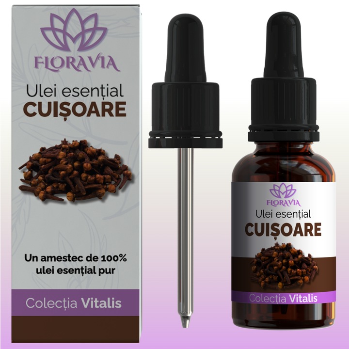 Ulei Esential Floravia, Cuisoare, 10ml, 100% Pur si Natural, Calmant Dentar, Stimulant Mental, Actiune Anti-fungica