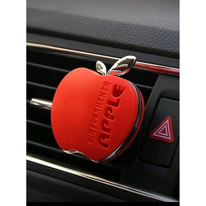 Odorizant auto rosu in forma de mar parfumat floral, cu clema pentru orificiul de ventilatie, 6 cm, 19 g