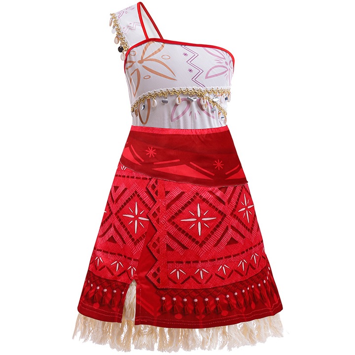 Costum Vaiana 2, rochie rosie, pentru fetite, 140 cm