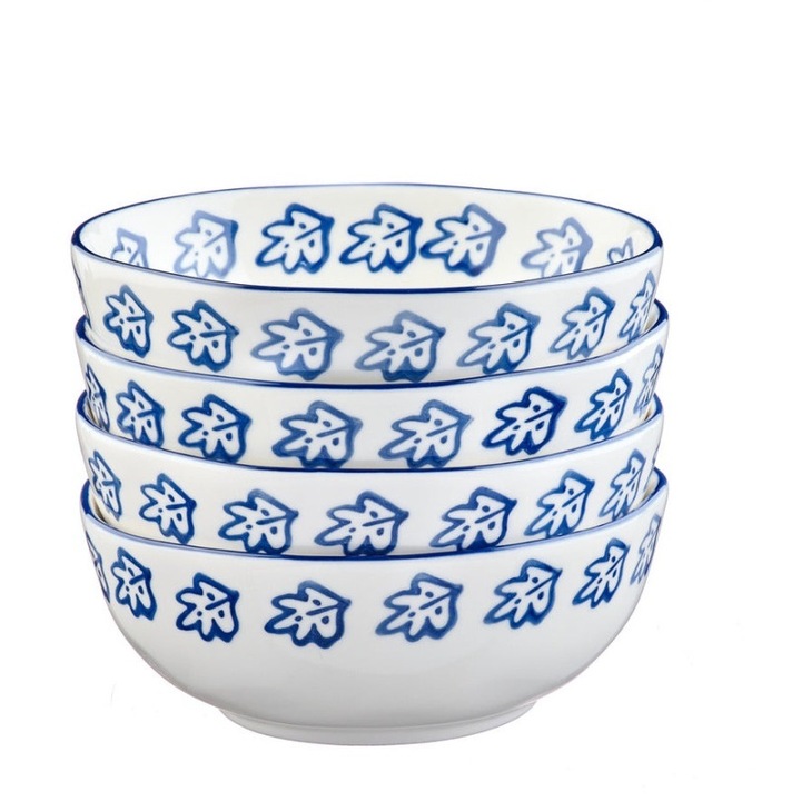 Set 4 Boluri supa, NAPOLI Citrus, portelan pictat manual, Ø17.5cm, 90cl