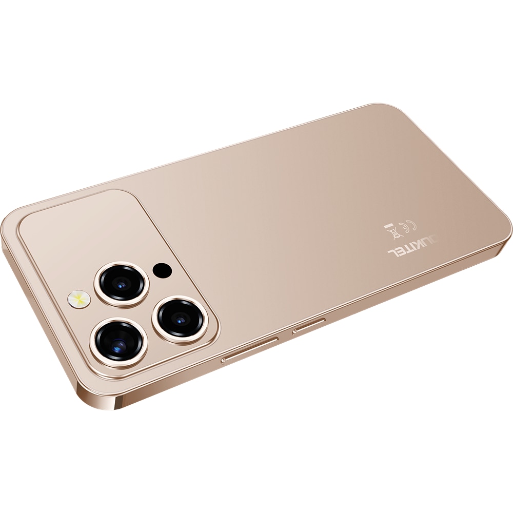 Telefon mobil Oukitel P1 Pro, 4G, Dual SIM, Octa-Core Helio G100, 6.7-inch AMOLED FHD+ 120Hz, 32GB RAM / 512GB, Dynamic Island, In-Display Fingerprint, 5150mAh, NFC, Android 15, Gold