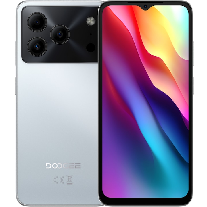Мобилен телефон Doogee Note 56 Pro, 4G, Dual SIM, осемядрен, 6.56-инчов 90Hz IPS, 4GB RAM, 128GB, NFC, 6150mAh, Android 16, бял