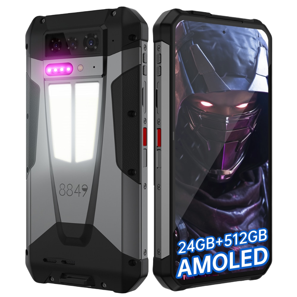 Telefon mobil Unihertz TANK 4, 5G, Dual SIM, Dimensity 7300, AMOLED 6.78-inch 120Hz, 24GB RAM (12GB + 12GB ext), 512GB, Proiector Video Incorporat 720p, 11600mAh, 66W, NFC, IP68/IP69, Android 15