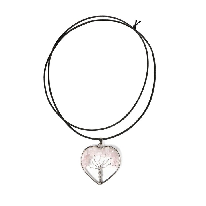 Colier dama, Myga, metal, 4x4x1 cm, roz/negru