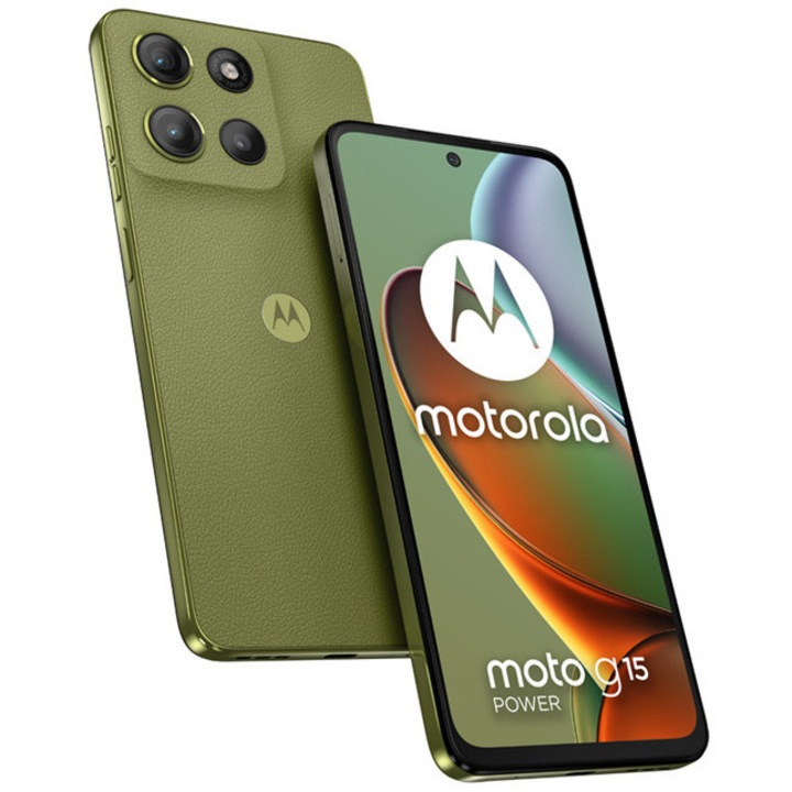 Telefon mobil Motorola Moto G15 Power, Dual SIM, 512GB, 8GB RAM, Verde Iguana