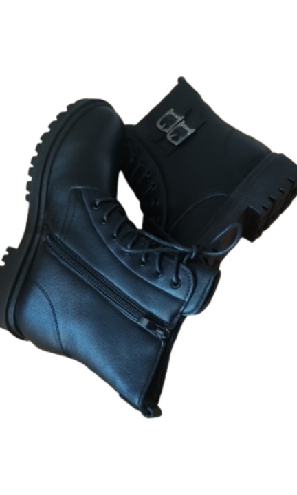 Ghete dama, negru, piele ecologica, marime 39 EU