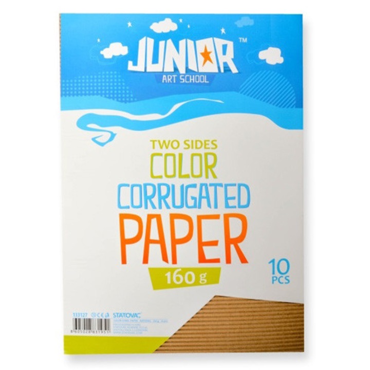 Set carton valurit A4, 10 coli, Junior, Natur, 21cm