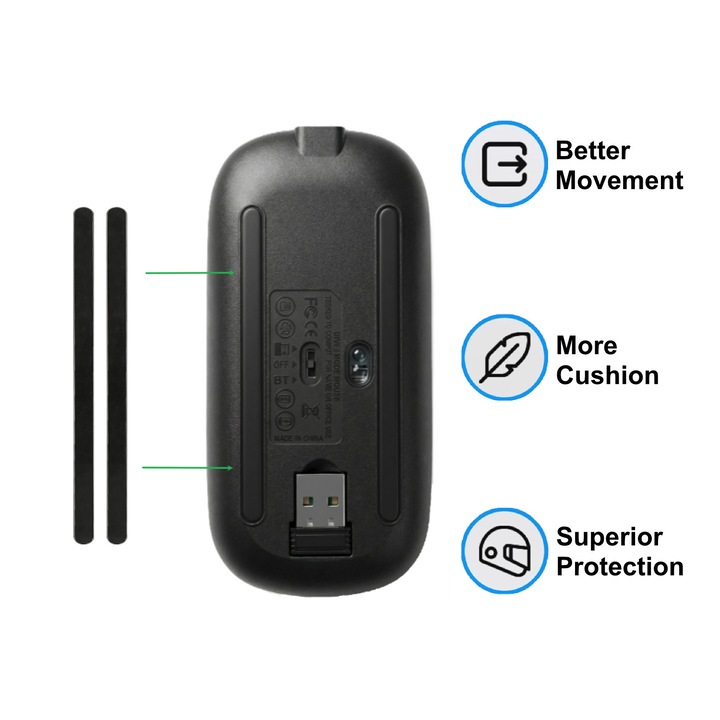 Set 4 picioare mouse iNext, teflon, negru, standard