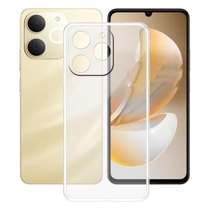 Husa TPU High Clear за Realme Note 70T, Diamond Design, Лек брониран калъф, Абсорбиране на удари, Уникална дълготрайна технология против пожълтяване, Прозрачен