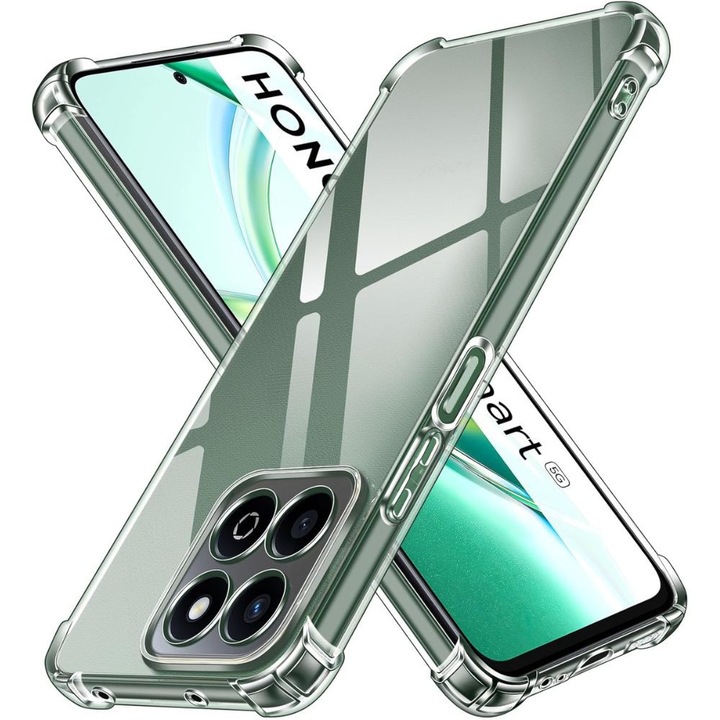 Husa compatibila cu Honor X7d, Protectie antisoc, Silicon Ultra Slim High Tech, Crystal Clear