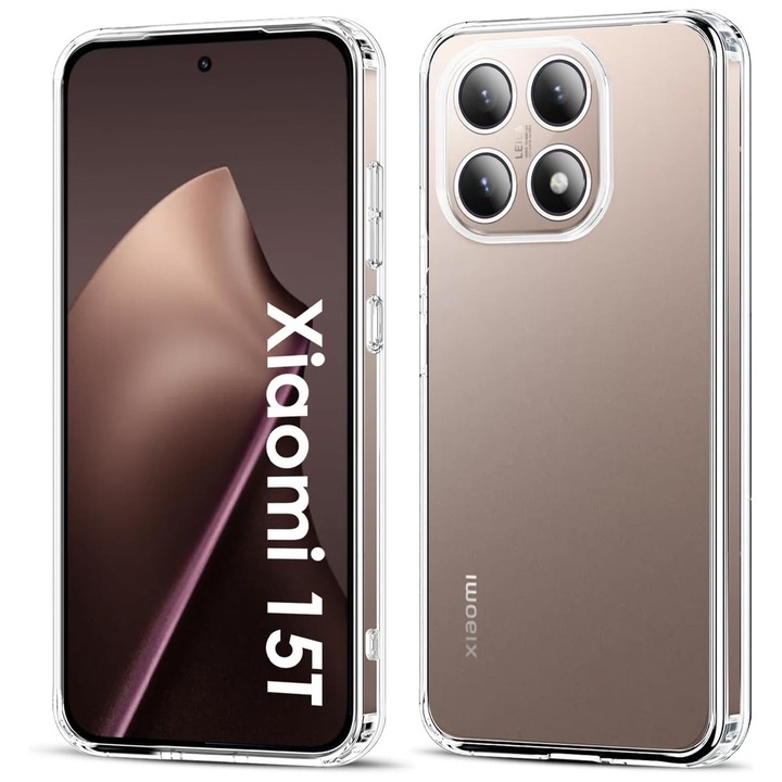 Husa TPU High Clear pentru Xiaomi 15T, Diamond Design, Lightweight Bumper Case, Shock Absorption, Unique Long-lasting Anti-Yellowing Tech, Transparenta