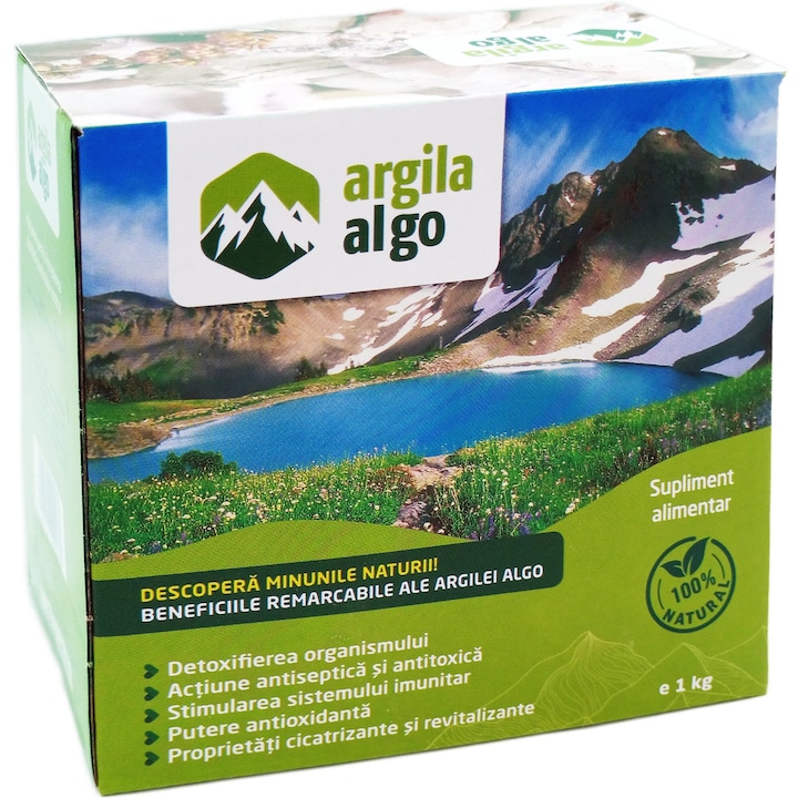 Argila de Bocan bucatele, remediu 100% natural pentru detoxifierea organismului, afectiuni digestive si renale, 1kg, Algo