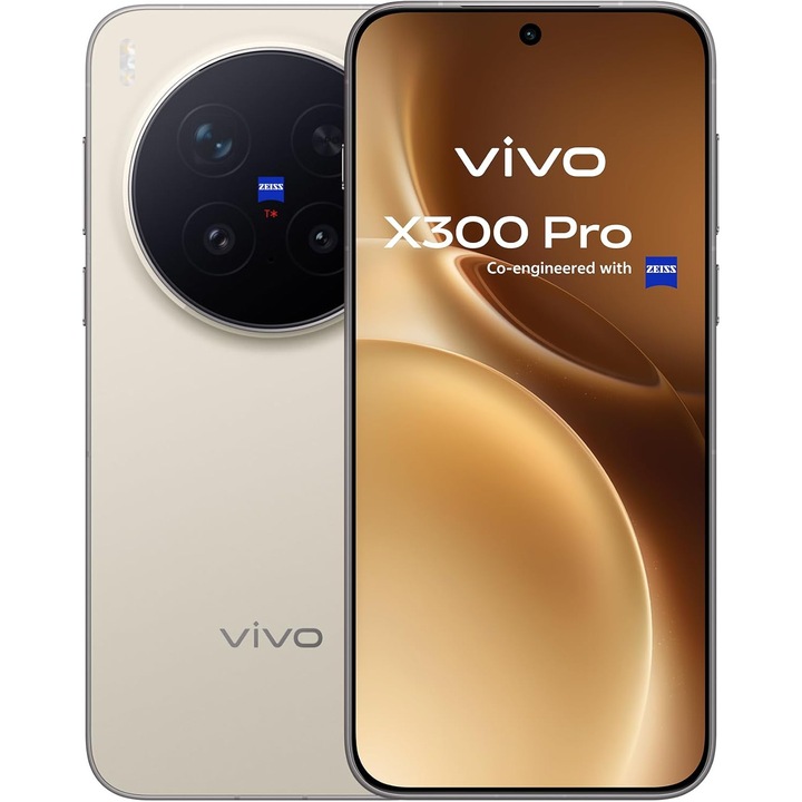 Telefon mobil Vivo X300 Pro, 16GB RAM, 512GB, 5G, Dune Brown