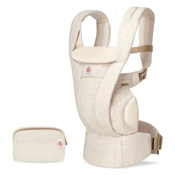 Ергономична раница Ergobaby Omni Deluxe Linen, 6 зони за съхранение, бежова, 0-3 месеца