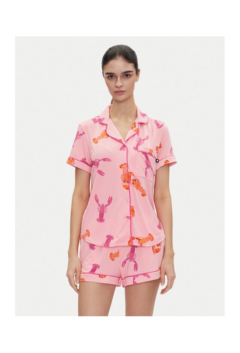 Pijamale scuret de dama Kate Spade, roz, moale