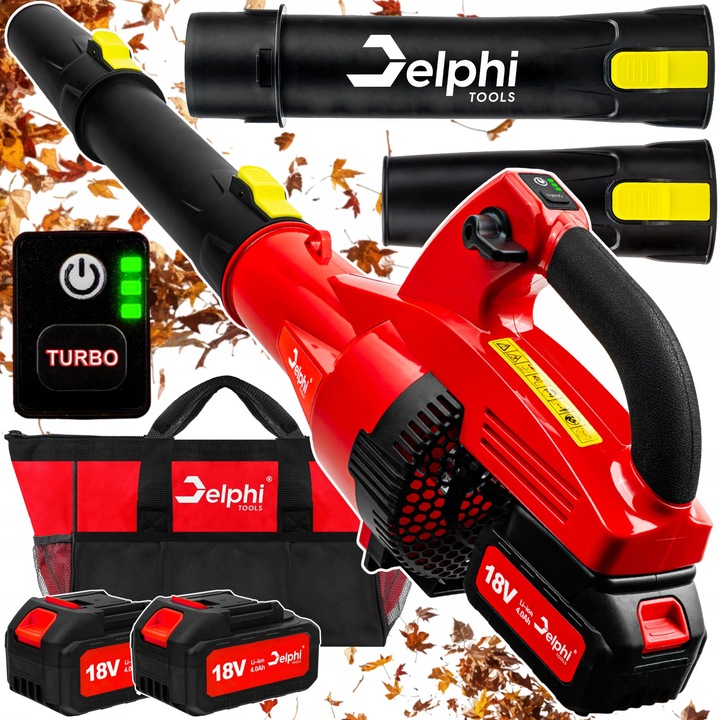 Suflanta de frunze cu acumulator Delphi Tools, 18V, 2x acumulatori, greutate redusa, fara fir