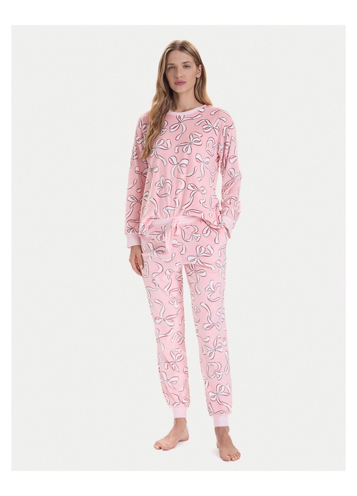 Pijama dama Kate Spade, roz, cu imprimeu