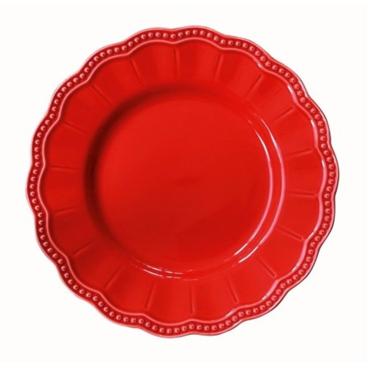 Porcelán desszerttányér 21cm, Elite red