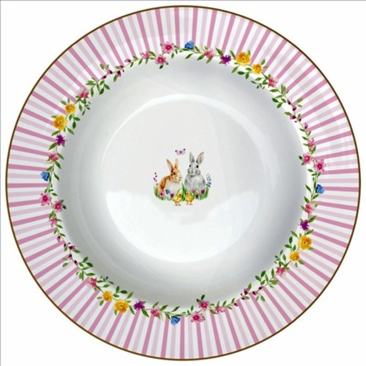 Easy Life-Nuova Porcelán mélytányér 21,5cm, Happy Easter