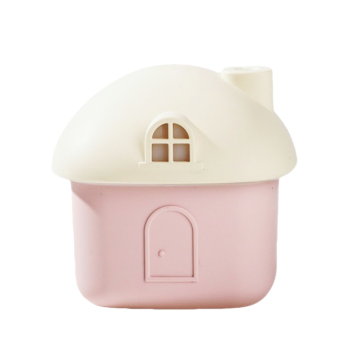 Mini umidificator in forma de casa, lumina de noapte in 7 culori, soapta-linistita, 300 ml, pentru cadouri de casa, birou, ziua de nastere si de sarbatori, birou, masina, ingrijire a pielii si somn, roz